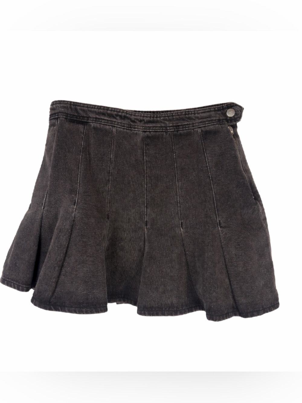 Anthropologie Pilcro 100 Percent Cotton Pleated Denim Mini Skirt Size 10